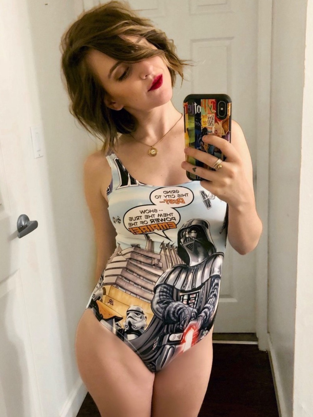 Blackmilk White Black Comic Vader Graphic Bodysuit